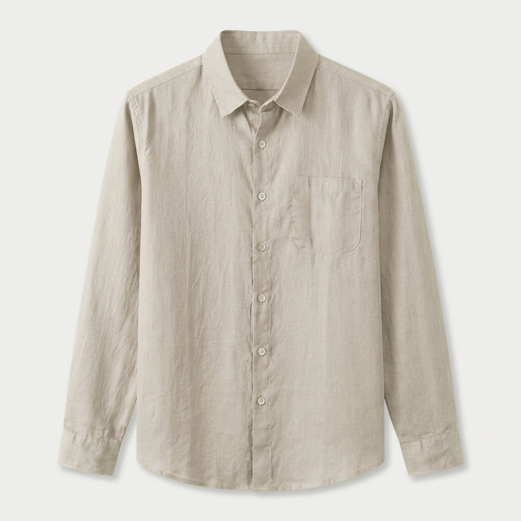 Men's Long Sleeve Linen Shirt – Breathable