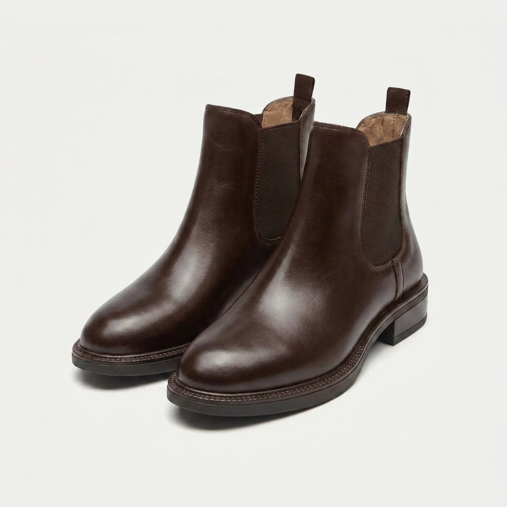Men's Faux Leather Chelsea Boots – Elastic Side Panels