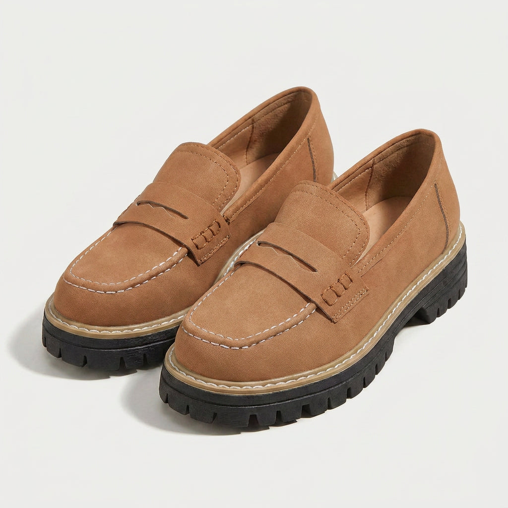 Women's Chunky Lug Sole Loafers – Slip-On