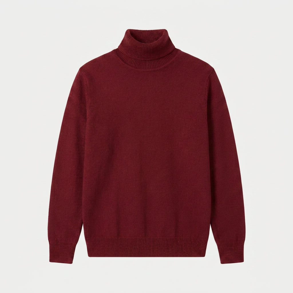 Men's Fine Knit Turtleneck Sweater – Regular Fit
