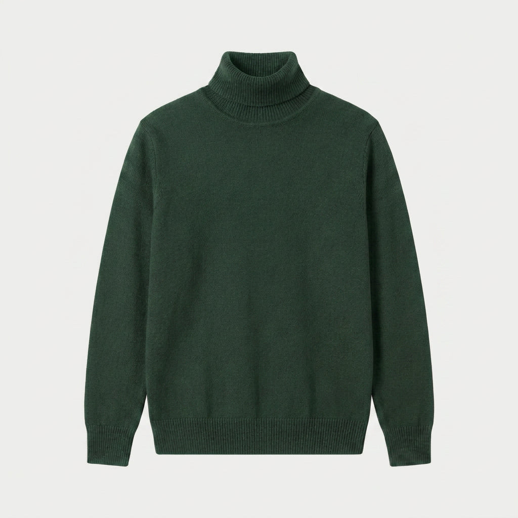 Men's Fine Knit Turtleneck Sweater – Regular Fit