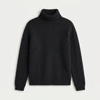 Women's Ribbed Chunky Knit Turtleneck Sweater – Relaxed Fit