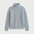 Women's Ribbed Chunky Knit Turtleneck Sweater – Relaxed Fit