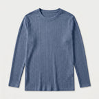 Men's Ribbed Long Sleeve Crew Neck Sweatshirt – Slim Fit