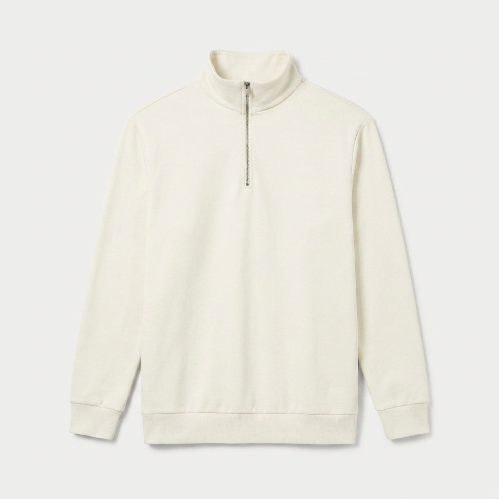 Men's Quarter-Zip Sweatshirt – Stand Collar, Brushed Fleece