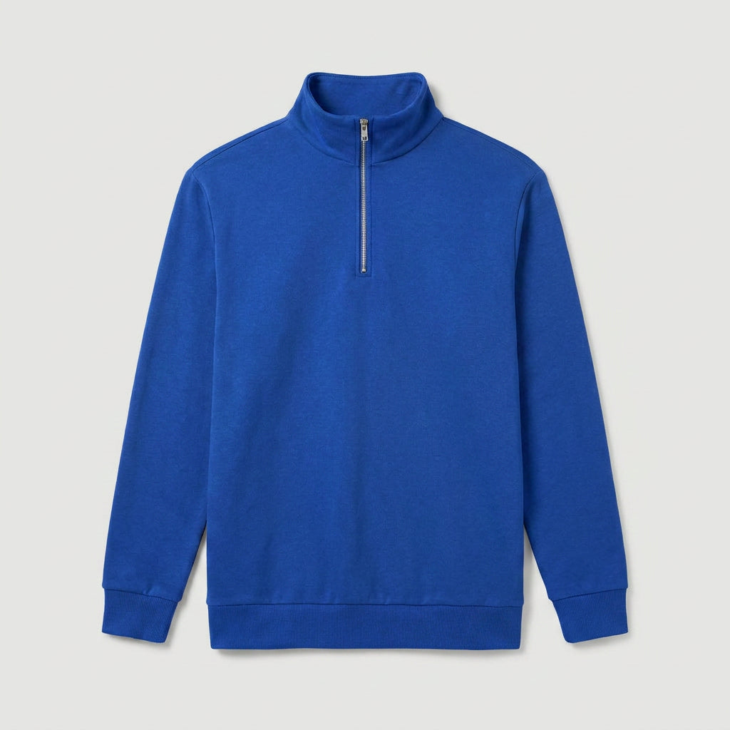 Men's Quarter-Zip Sweatshirt – Stand Collar, Brushed Fleece