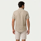 Men's Short-Sleeve Linen Button-Up Shirt – Lightweight
