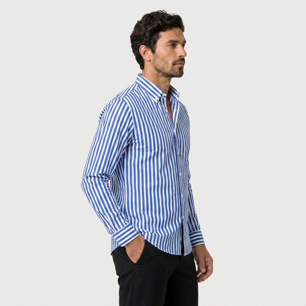 Men's Button-Down Striped Shirt – Slim Fit