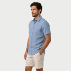 Men's Short-Sleeve Linen Button-Up Shirt – Lightweight