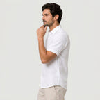 Men's Short-Sleeve Linen Button-Up Shirt – Lightweight
