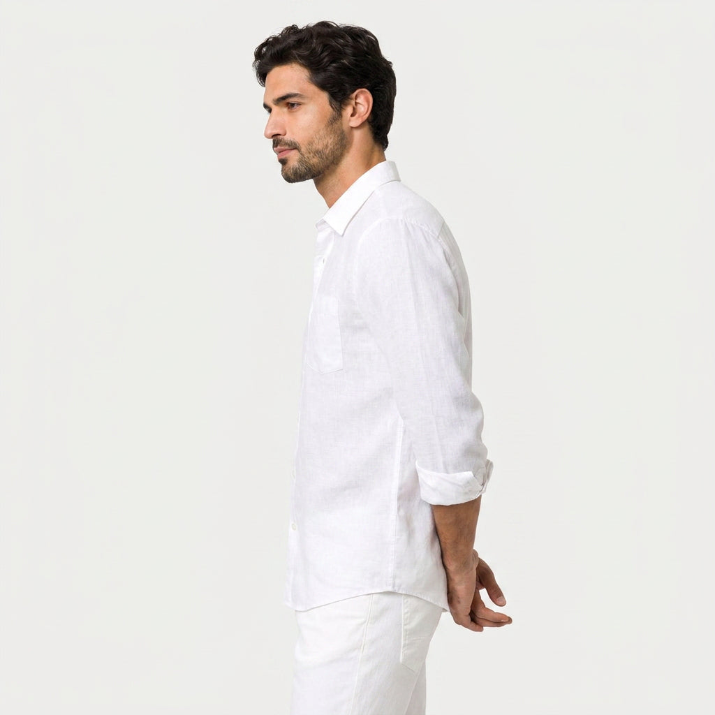 Men's Long Sleeve Linen Shirt – Breathable