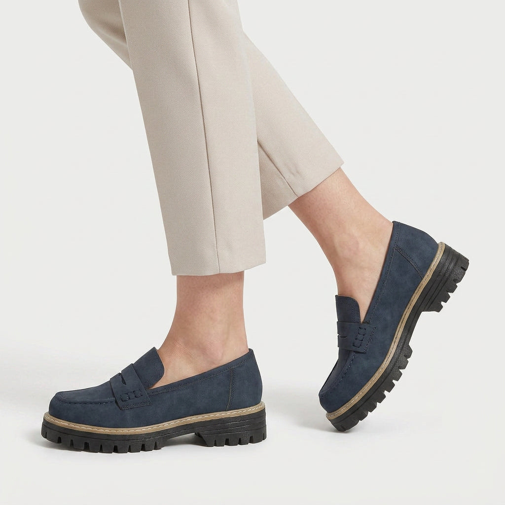 Women's Chunky Lug Sole Loafers – Slip-On