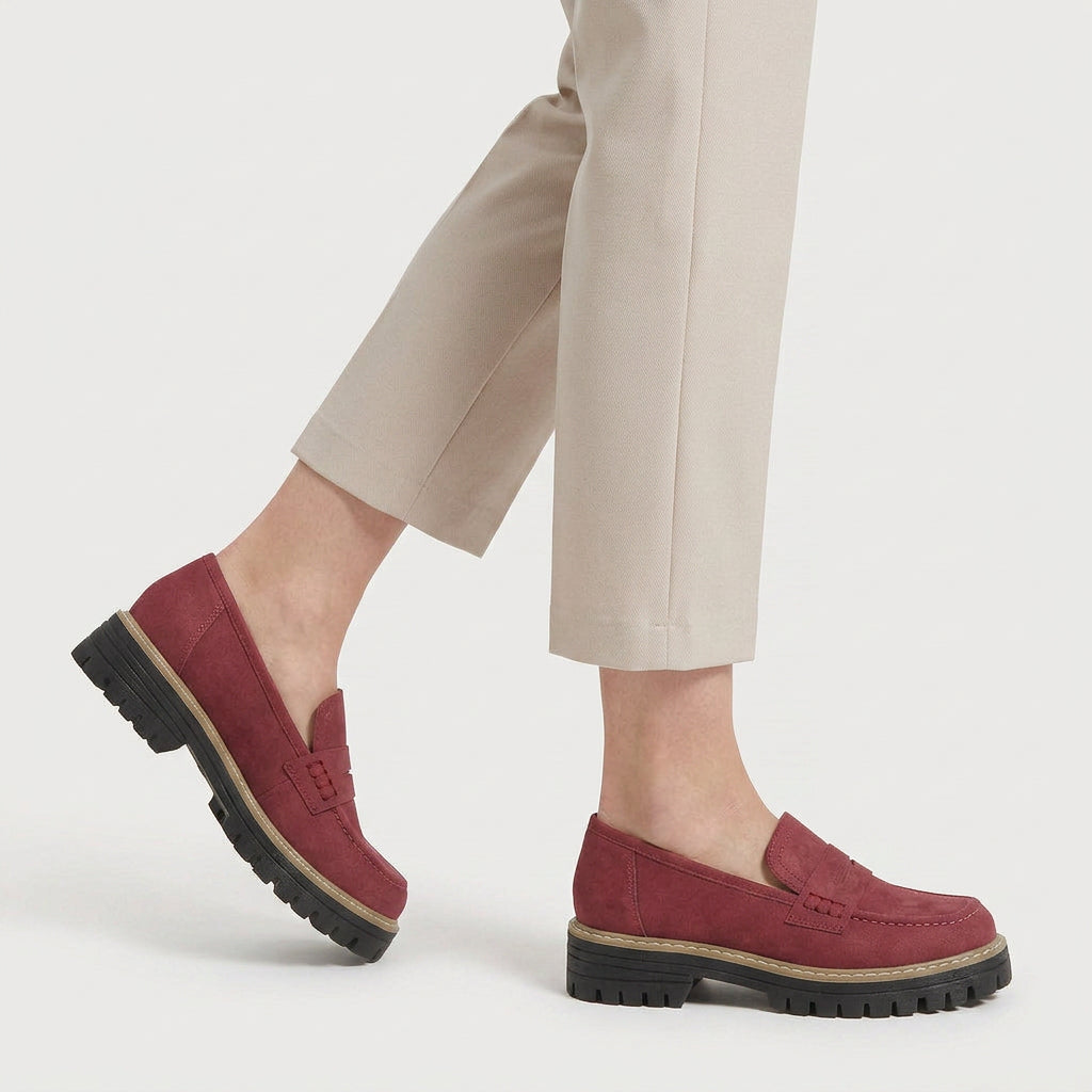 Women's Chunky Lug Sole Loafers – Slip-On