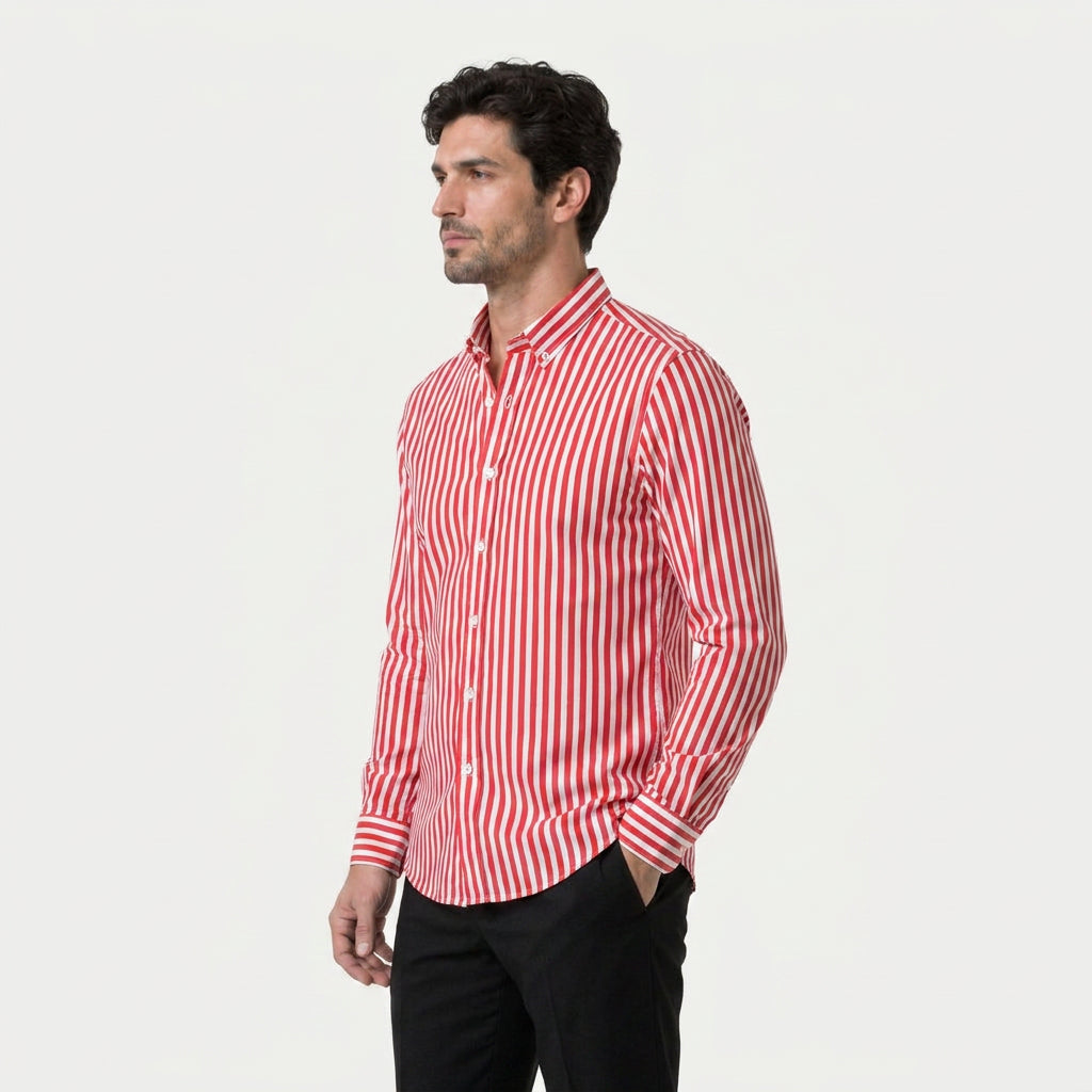 Men's Button-Down Striped Shirt – Slim Fit