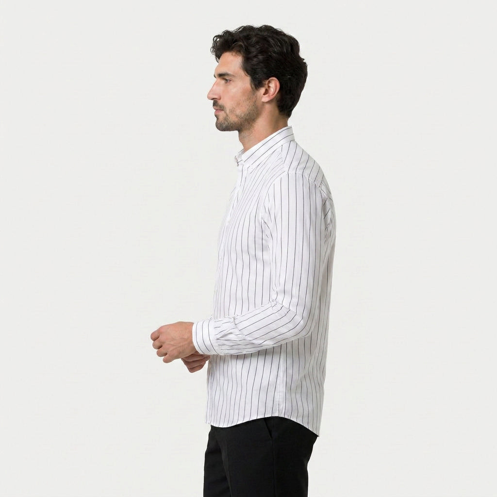 Men's Button-Down Striped Shirt – Slim Fit