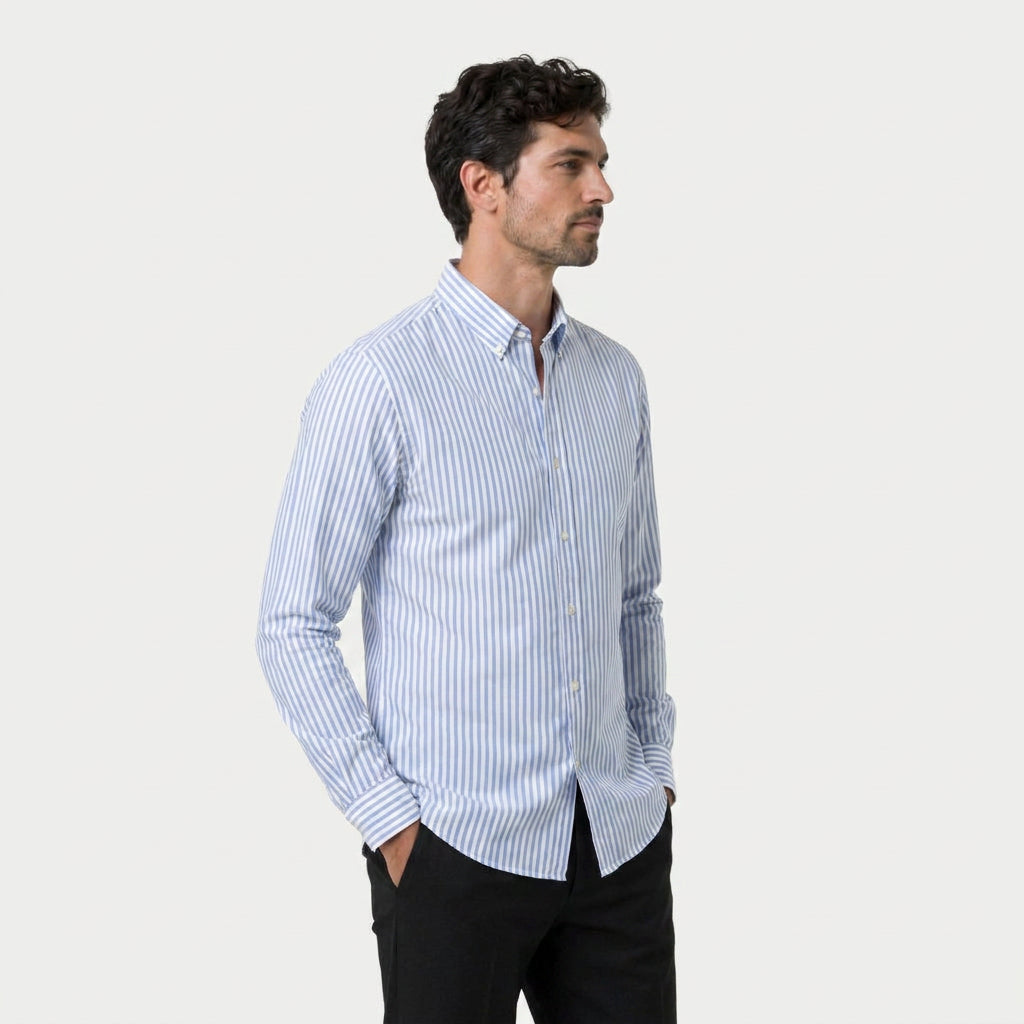 Men's Button-Down Striped Shirt – Slim Fit