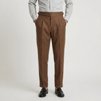 Men's Pleated Gurkha High Waist Trousers – Side Buckles