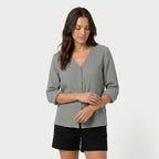 Women's Cotton Gauze Button-Up Blouse – V-Neck