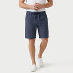 Men's Textured Cotton Drawstring Shorts – Elastic Waist