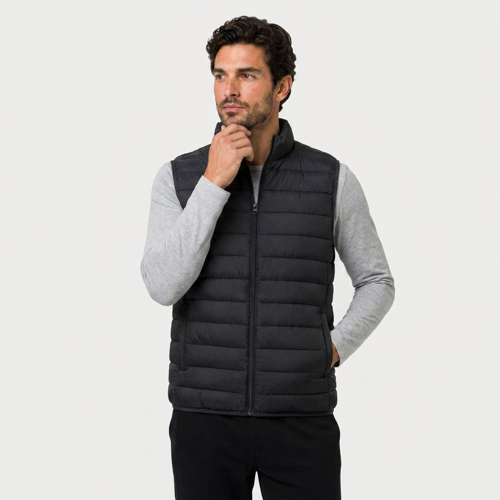 Men's Lightweight Quilted Puffer Vest – Zip-Up