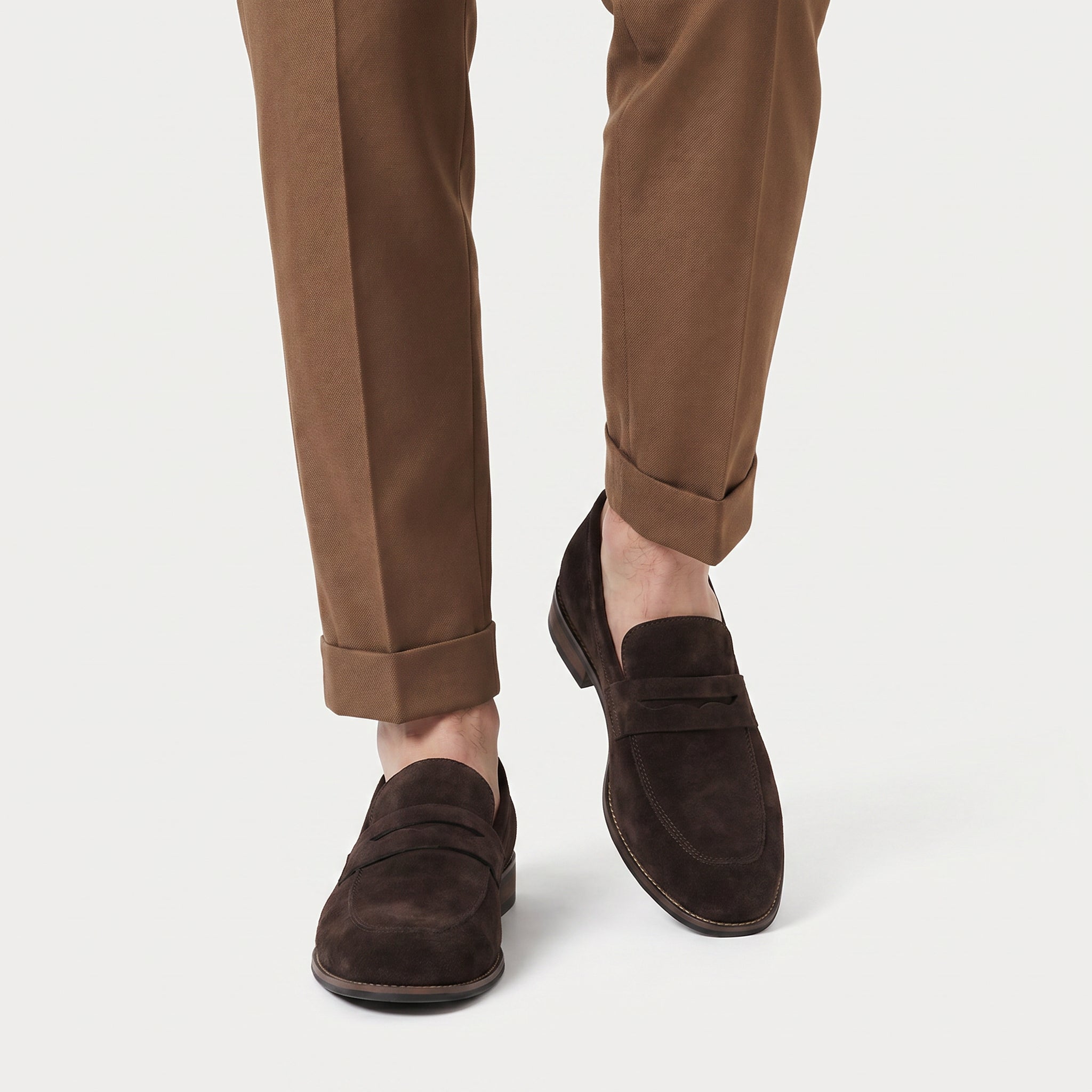 Men's Suede-Finish Penny Loafers – Slip-On