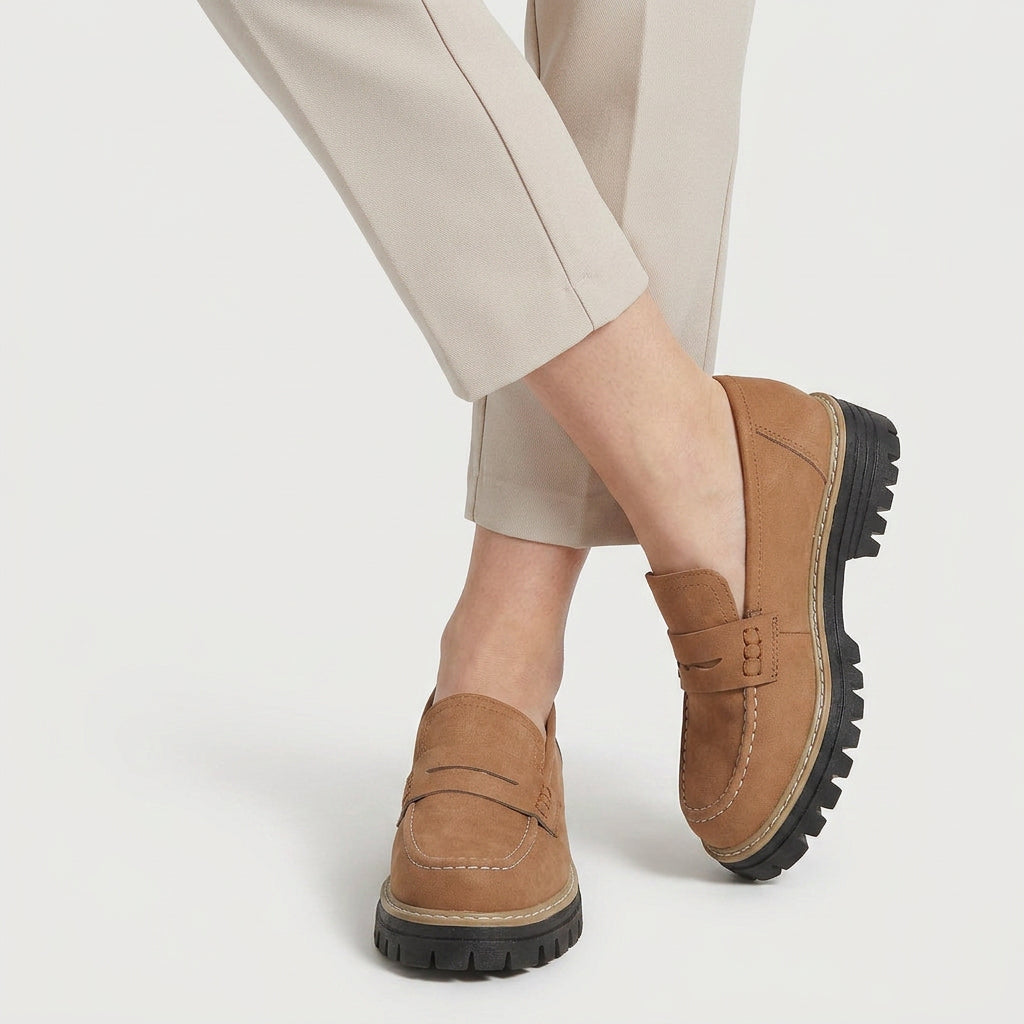 Women's Chunky Lug Sole Loafers – Slip-On