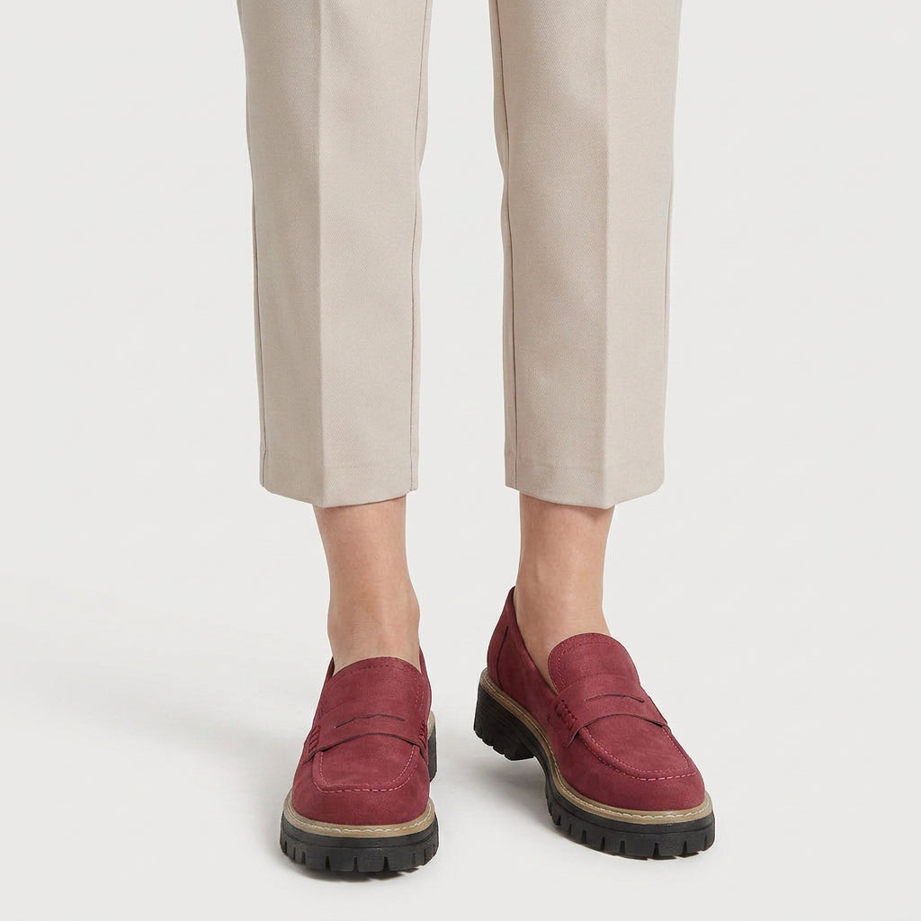Women's Chunky Lug Sole Loafers – Slip-On