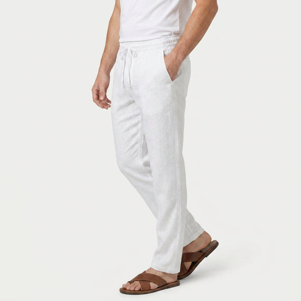 Men's Lightweight Linen Drawstring Pants – Elastic Waist
