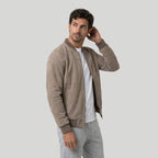 Men's Washed Bomber Jacket – Ribbed Trim
