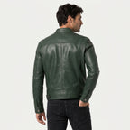 Men's Fitted Faux Leather Jacket – Zip Pockets