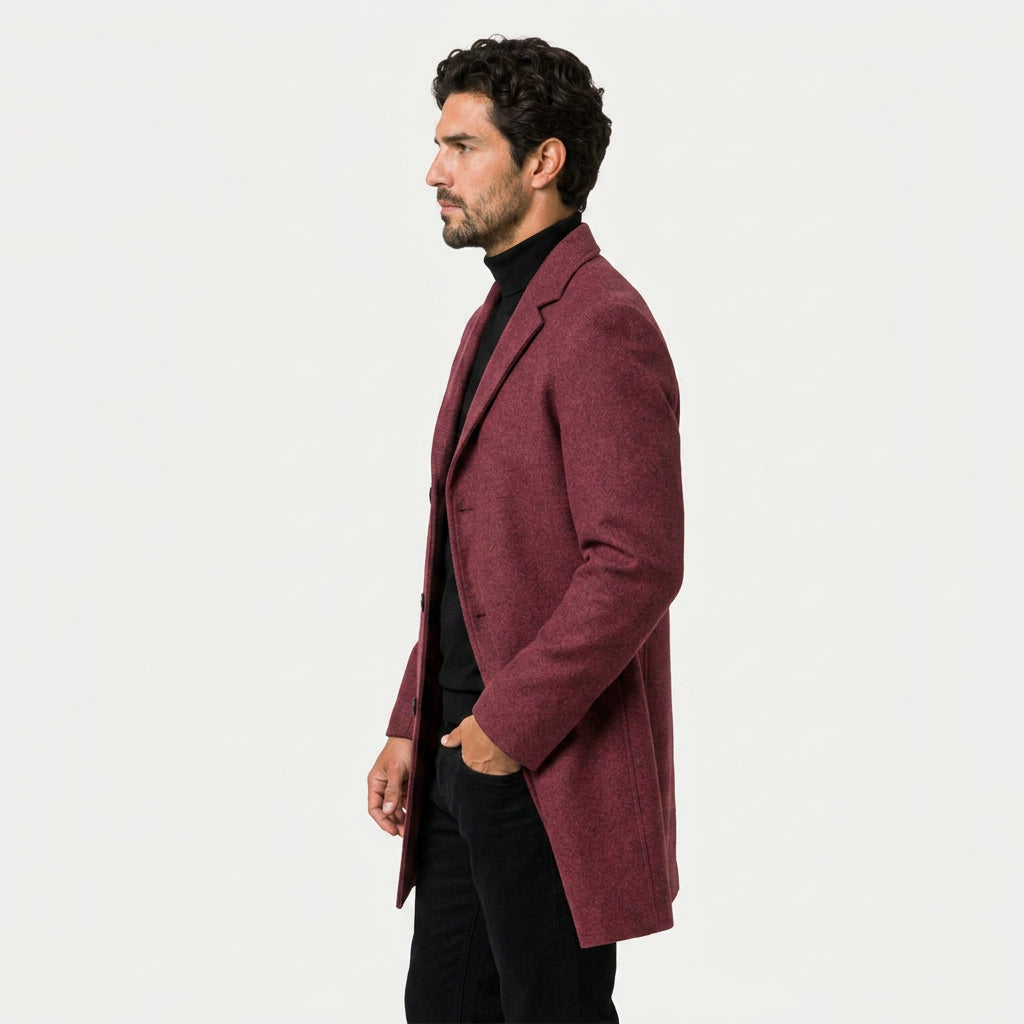 Men's Overcoat – Single-Breasted, Notch Lapel
