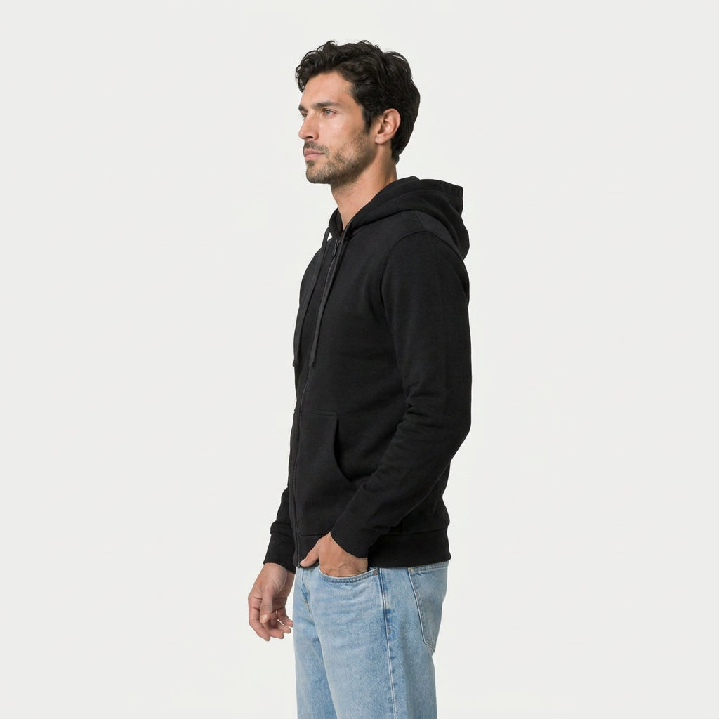 Men's Heathered Knit Zip Hoodie – Kangaroo Pocket