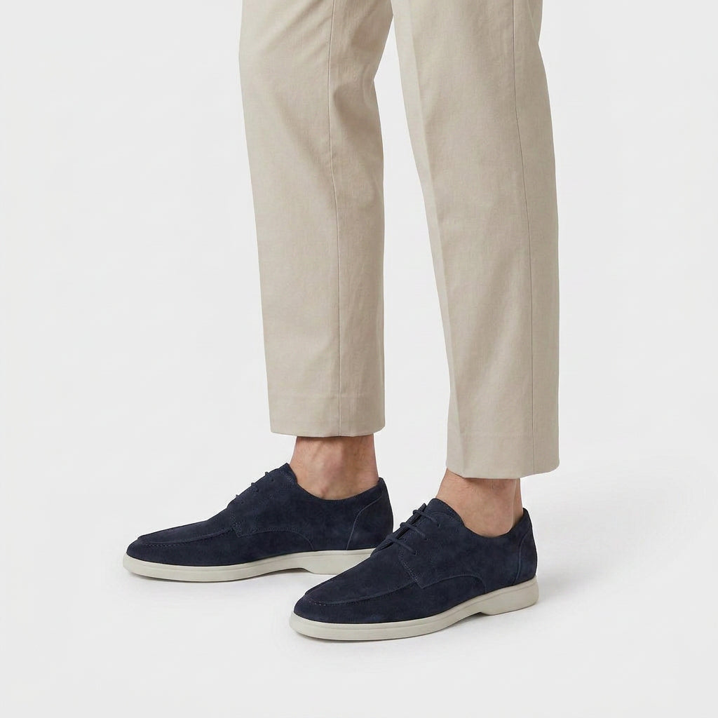 Men's Suede Casual Derby Shoes – Lightweight Sole