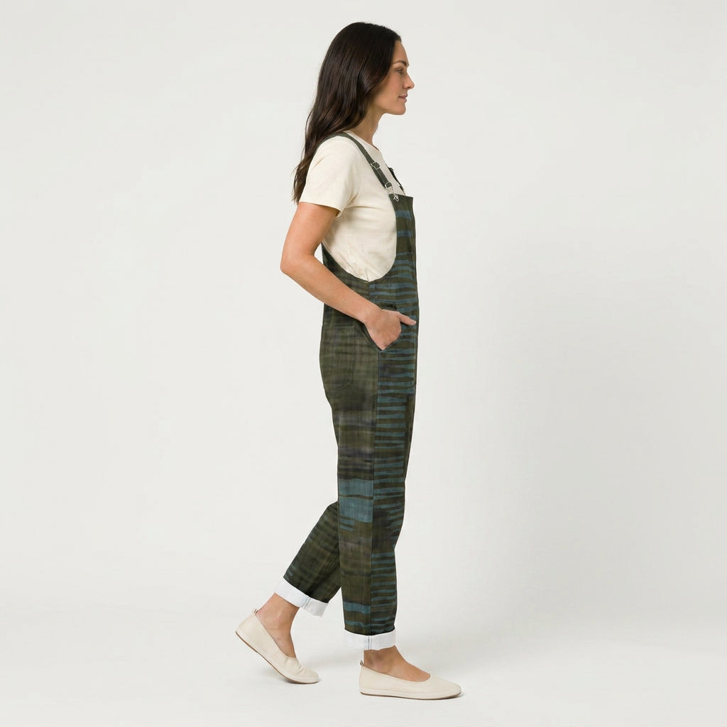 Women's Quilted Overalls – Relaxed, Cropped Length