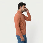 Men's Quarter-Zip Sweatshirt – Stand Collar, Brushed Fleece