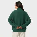 Women's Ribbed Chunky Knit Turtleneck Sweater – Relaxed Fit