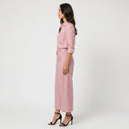 Women's Relaxed Linen Breathable Co-Ord Set – Wide-Leg Trousers