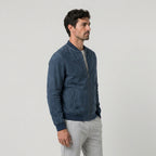 Men's Washed Bomber Jacket – Ribbed Trim