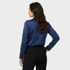 Women's Satin Long Sleeve Blouse – Cowl Neck