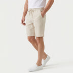 Men's Textured Cotton Drawstring Shorts – Elastic Waist