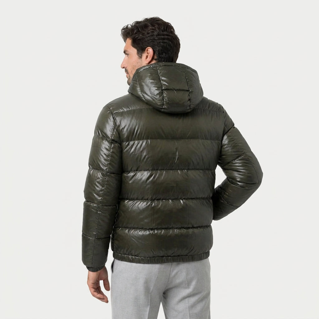 Men's Fitted Hooded Puffer Jacket
