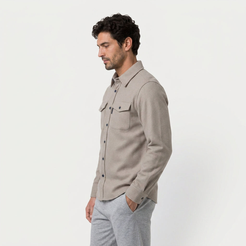 Men's Overshirt – Brushed Flannel, Chest Pockets