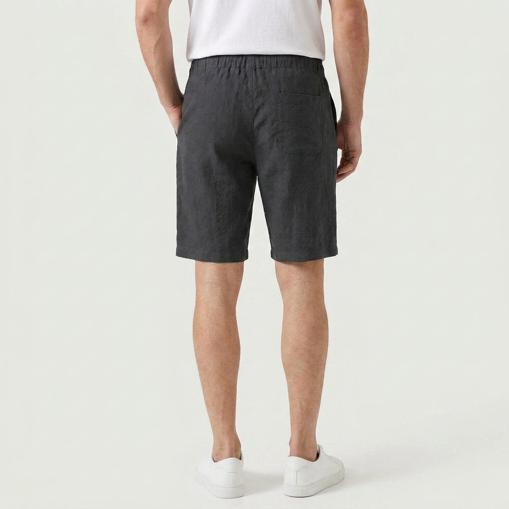 Men's Textured Cotton Drawstring Shorts – Elastic Waist