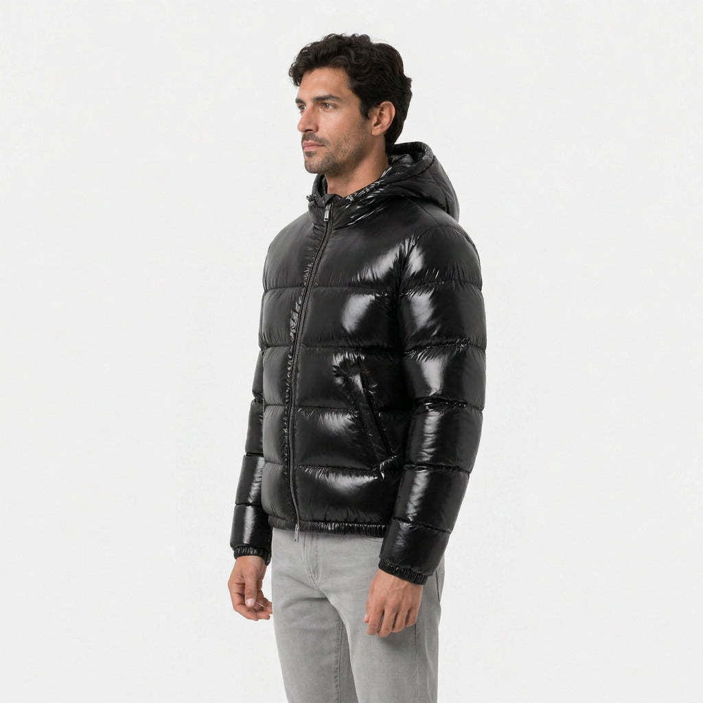 Men's Fitted Hooded Puffer Jacket
