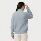 Women's Ribbed Chunky Knit Turtleneck Sweater – Relaxed Fit