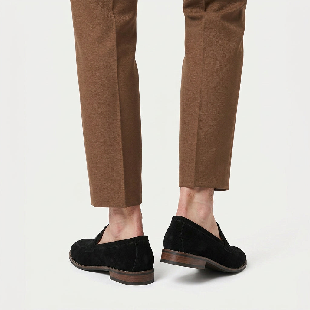 Men's Suede-Finish Penny Loafers – Slip-On