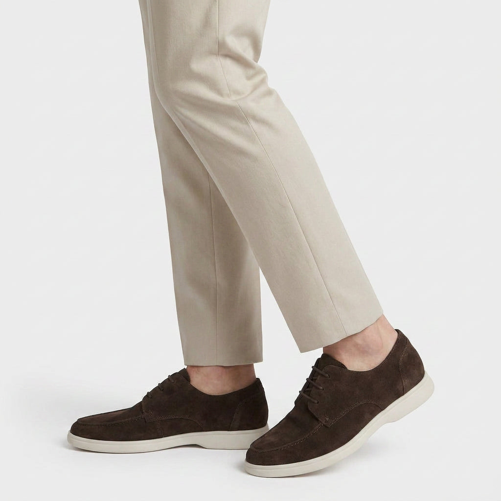 Men's Suede Casual Derby Shoes – Lightweight Sole