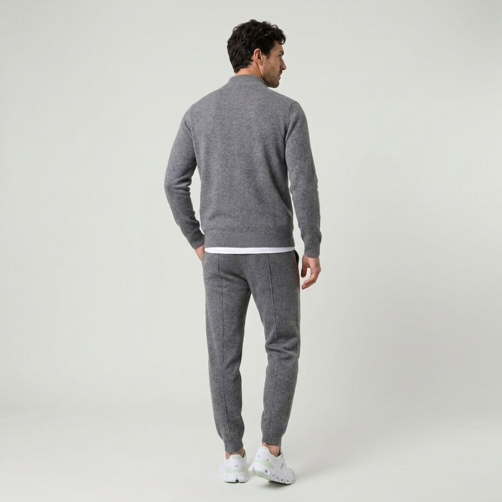 Men's Cashmere Zip Cardigan & Jogger Set – Relaxed Fit