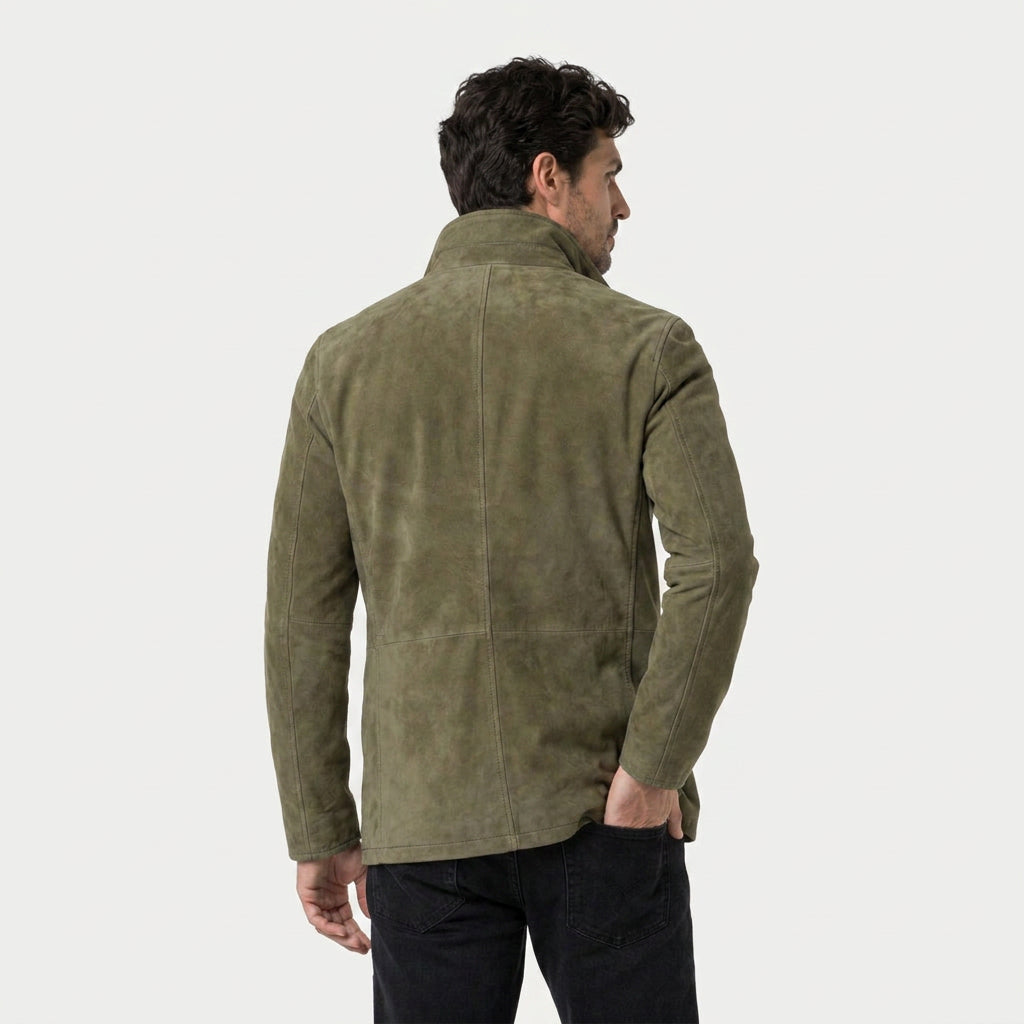 Men's Suede Jacket – Leather Stand Collar