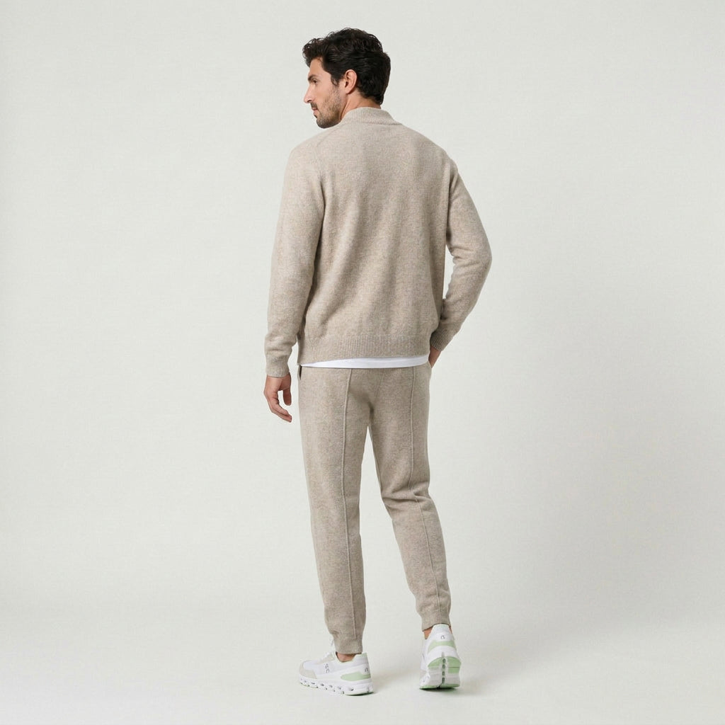 Men's Cashmere Zip Cardigan & Jogger Set – Relaxed Fit